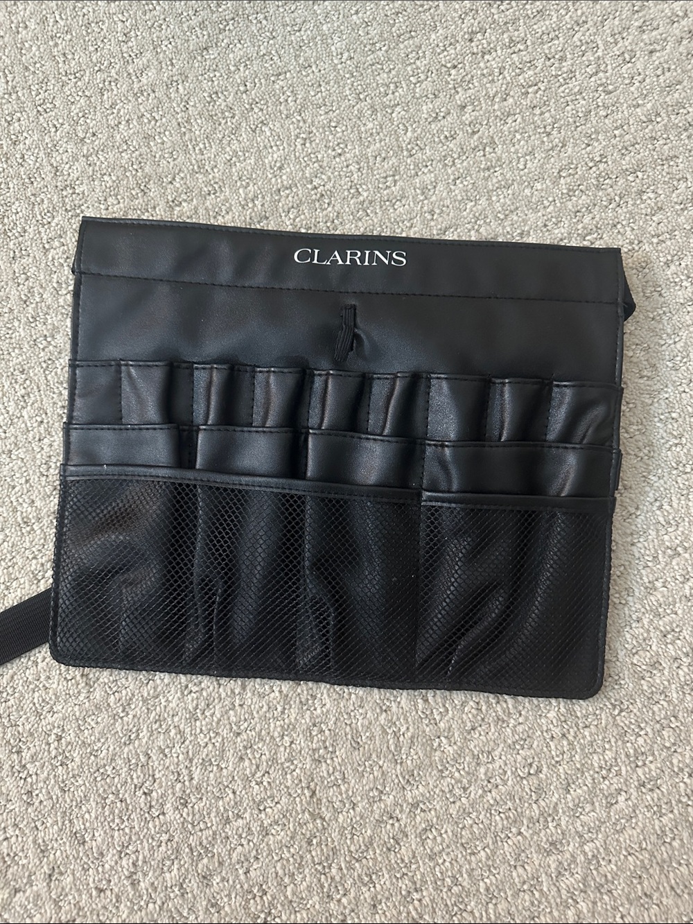 Clarins Professional Makeup Artist Brush Belt Apron Organizer Black